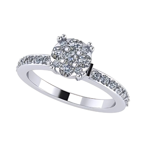 CVD diamond engagement ring, 10k gold
