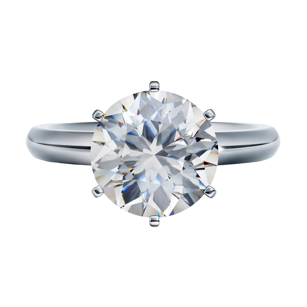 NANA Jewels Matrix Simulated Diamond Engagement Ring Solitaire 1 to 4 carat in Silver 10k & 14k Gold