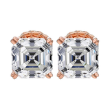 Nana Jewels Sterling Silver Asscher-Cut Pure Brilliance Zirconia Stud Earrings,(0.75 to 4 Cttw) Hypoallergenic