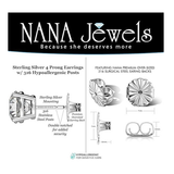 4 Pairs Stud Earrings Set, Hypoallergenic Pure Brilliance Cubic Zirconia 925 Sterling Silver, 4-6.5mm