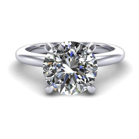 VOUS 3 carat Simulated Diamond Solitaire Engagement Rings Assorted shapes in Solid Sterling Silver & CZ