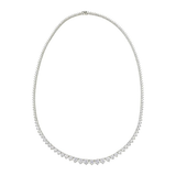 Central Diamond Center Sterling Silver & Graduated CZ 3 or 4 prongs Tennis Necklace, 18", White, Yellow or Rose Gold Plated