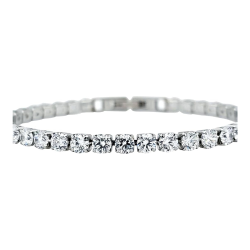 NANA Jewels 5 carat Simulated diamond Tennis Bracelet-Hypoallergenic Platinum plated & 5-AAAAA
