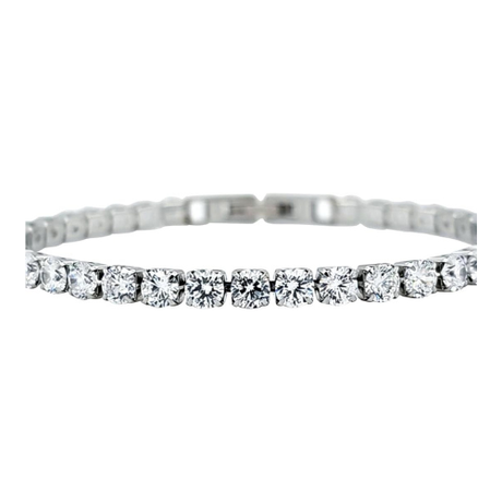 NANA Jewels 5 carat Simulated diamond Tennis Bracelet-Hypoallergenic Platinum plated & 5-AAAAA