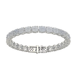Lab created CVD diamond cluster tennis bracelet in 10kt gold.