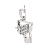 Central Diamond Center Solid 10k or 14K Gold Baby Shoe Charm or Pendant Necklace with Pure Brilliance Zirconia
