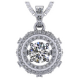 Drum Dancing Gemstone Necklace in 925 sterling silver.