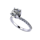 NANA Jewels 1.00ct to 4.00ct Simulated Diamond Engagement Ring Round Solitaire Sterling Silver 10k-14k