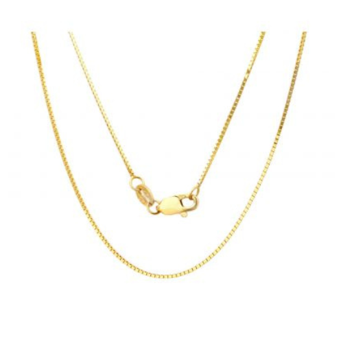 Central Diamond Center Italian box chain, yellow gold.