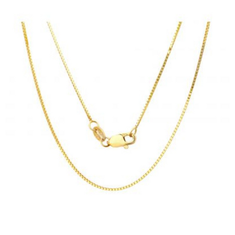 Central Diamond Center Italian box chain, yellow gold.