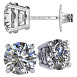 Round simulated diamond stud earrings