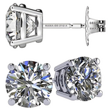 Round simulated diamond stud earrings
