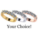 NANA Jewels Simulated Diamond Anniversary ring/wedding band-Shared Prong 5 Stone-1carat twt- Sterling Silver/10K/14k