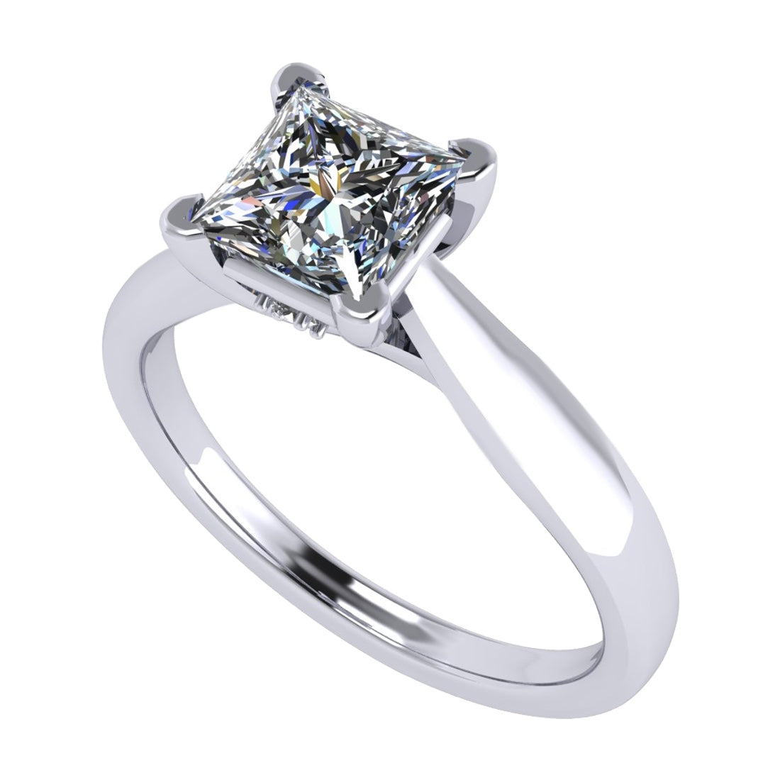 NANA Jewels 1 to4ct Simulated Diamond Engagement ring Princess Solitaire Lucita Cz & Silver