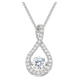 Twisted Pear Dancing Gemstone Necklace 925 sterling silver.