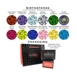 Central Diamond Center Straight Bar Couples 2 Stone Ring w/ Simulated Birthstones in Sterling Silver, 10K or 14K Gold