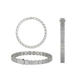 Lab Created CVD Diamond Cluster Tennis Bracelet 4ctw-7 1/2 ctw, 7 or 8" 10kt Gold