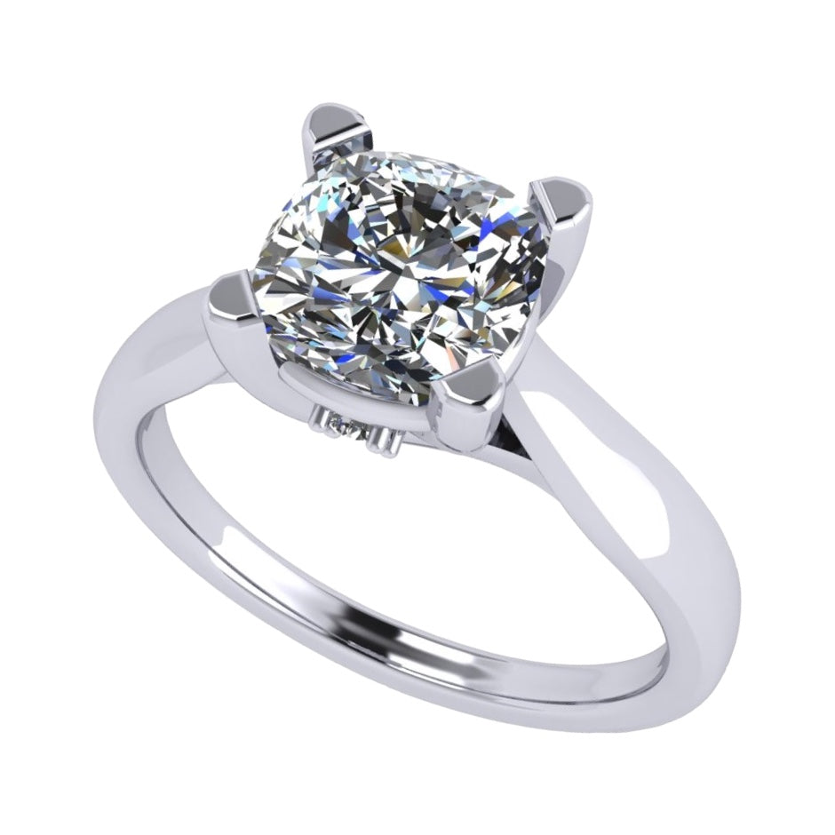 NANA Jewels 1to4ct Simulated Diamond Engagement ring Cushion Solitaire Lucita Cz & Silver