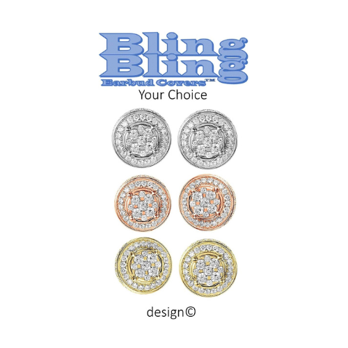 Central Diamond Center Bling Bling Earbud Covers (Platinum Plated)