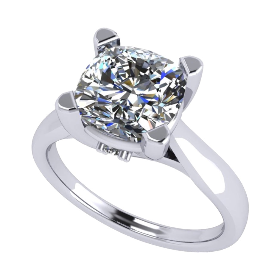 NANA Jewels 1to4ct Simulated Diamond Engagement ring Cushion Solitaire Lucita Cz & Silver
