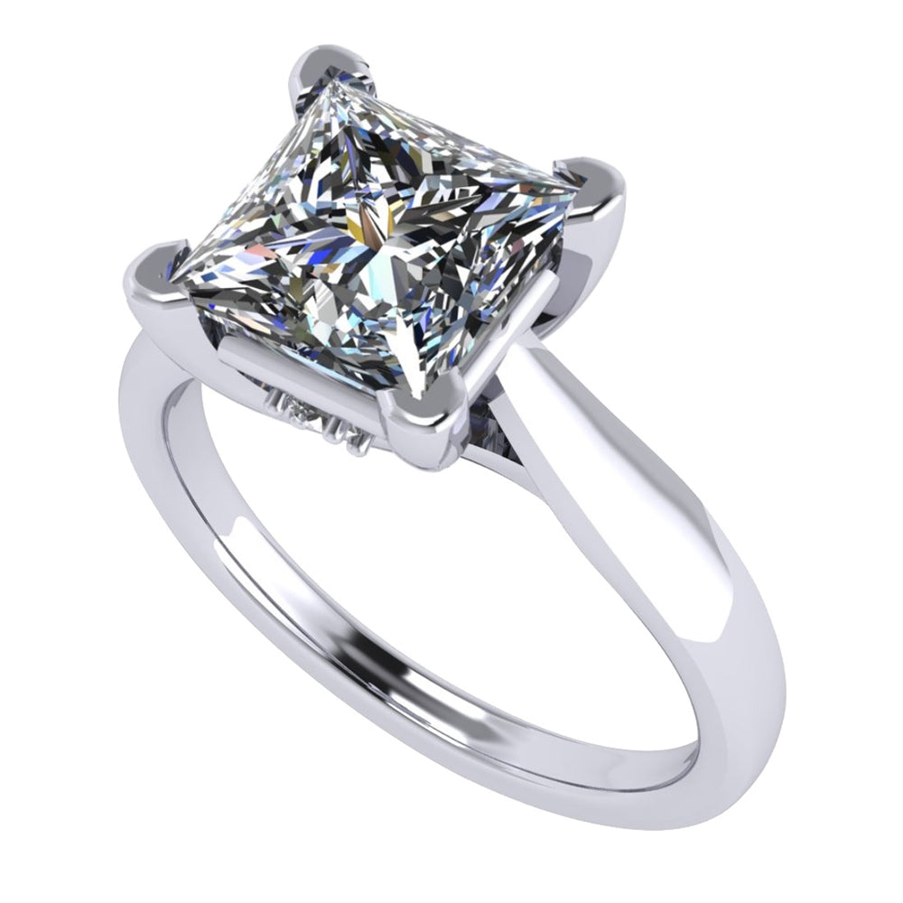NANA Jewels 1.00-4.00ct Lucita Cushion & Princess Cut Solitaire Wedding Engagement Ring Series, 10K Gold w/Cubic Zirconia Simulated Diamond(B)