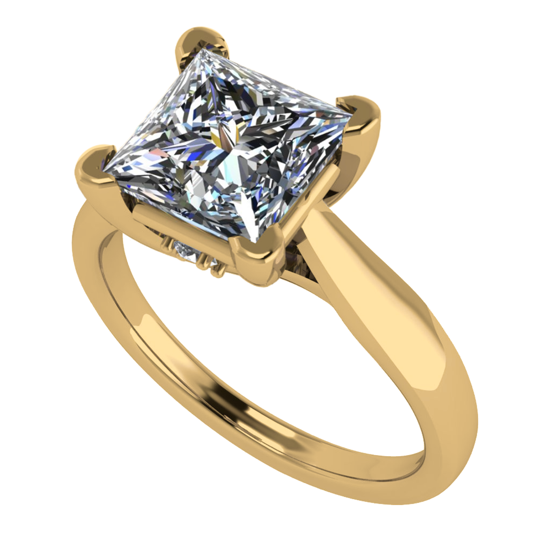 NANA Jewels 1.00-4.00ct Lucita Cushion & Princess Cut Solitaire Wedding Engagement Ring Series, 10K Gold w/Cubic Zirconia Simulated Diamond(B)