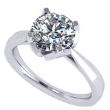 NANA Jewels 2.00ct-3.00ct Simulated Diamond Zirconia Engagement Ring Round Cut Heart & Soul Solitaire Sterling Silver