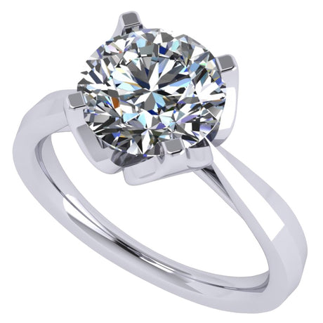 NANA Jewels 2.00ct-3.00ct Simulated Diamond Zirconia Engagement Ring Round Cut Heart & Soul Solitaire Sterling Silver