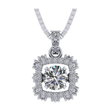 Rhombus Dancing Gemstone Necklace for Women in 925 Sterling Silver & Pure Brilliance Zirconia