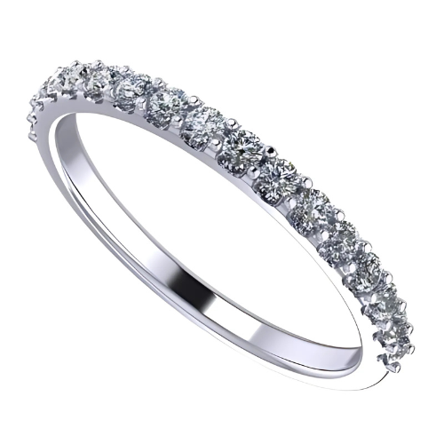 NANA Jewels Wedding Band Cubic Zirconia in 925 Sterling Silver 10K and 14K Gold Half Eternity Stackable Anniversary Ring Size 4-12