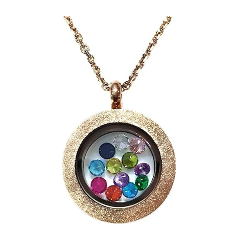 Central Diamond Center Stainless Steel Mother's Round  Locket Pendant (Jan-Dec) Yellow/White/Rose Plated with a Chain