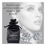 Lucita Simulated Diamond Stud Earrings with Solid 14K Gold Posts & Sterling Silver Basket, 3 & 4 Prongs