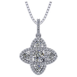4 Points Dancing Gemstone Pendant Necklace sterling silver.