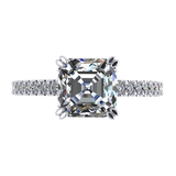 Nana Jewels Asscher Cut Cathedral Solitaire Engagement Ring 7Mm (2Ct) Pure Brilliance Zirconia - Sterling Silver, 10K Or 14K Gold