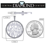 Central Diamond Center Shema Israel Partial Hebrew Prayer Pendant Necklace in Sterling Silver w/ Pure Brilliance Zirconia CZ
