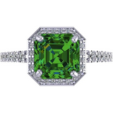 NANA Jewels Sterling Silver Asscher Cut Engagement Rings for Women - Choose Simulated Morganite, Citrine, Aquamarine & More