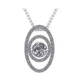 Double Square Dancing Gemstone Necklace for Women in Sterling Silver w/ Pure Brilliance Zirconia