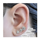 Lucita Simulated Diamond Stud Earrings with Solid 14K Gold Posts & Sterling Silver Basket, 3 & 4 Prongs