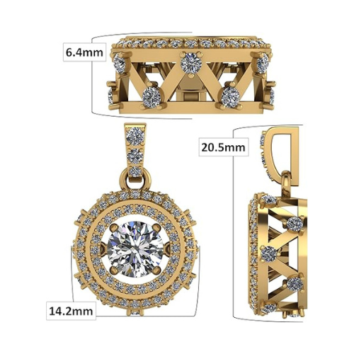 Drum Dancing Gemstone Necklace for Women in 925 Sterling Silver w/ Pure Brilliance Zirconia