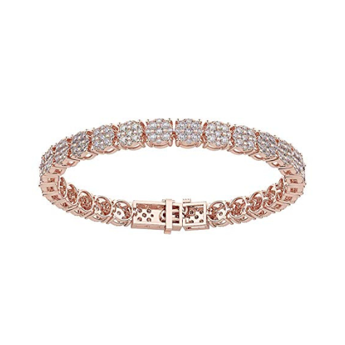 Lab Created CVD Diamond Cluster Tennis Bracelet 4ctw-7 1/2 ctw, 7 or 8" 10kt Gold