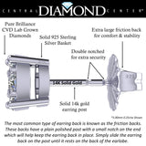 Diamond Stud Earrings CVD Lab Grown Diamonds solid 14K post & Silver basket, 7 or 9 Stone Cluster