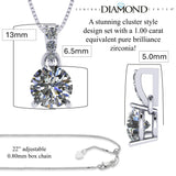 3 Prong Round Solitaire Simulated Diamond Necklace in Solid Sterling Silver with Pure Brilliance Zirconia