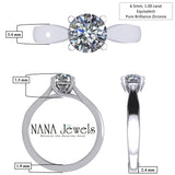 NANA Jewels 1.00-4.00ct Lucita Round Cut Solitaire Wedding Engagement Ring Series, 10K Gold w/Cubic Zirconia Simulated Diamond(A)