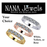 NANA Jewels Simulated 5 Stone 1carat Diamond Engagement Ring Wedding Ring CZ-Silver-10K or 14k Gold