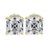 Nana Jewels Sterling Silver Asscher-Cut Pure Brilliance Zirconia Stud Earrings,(0.75 to 4 Cttw) Hypoallergenic
