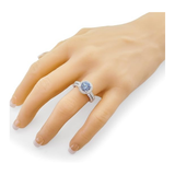 NANA Jewels Sterling Silver Round Cut Wedding Set Engagement Rings for Women - Choose Simulated Morganite, Citrine, Aquamarine & More