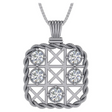 Solid sterling silver tic tac toe necklace with pure brilliance zirconia.