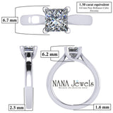 NANA Jewels 1.00-4.00ct Lucita Cushion & Princess Cut Solitaire Wedding Engagement Ring Series, 10K Gold w/Cubic Zirconia Simulated Diamond(B)
