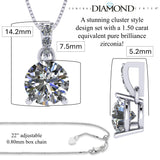 3 Prong Round Solitaire Simulated Diamond Necklace in Solid Sterling Silver with Pure Brilliance Zirconia