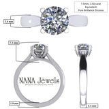NANA Jewels 1.00-4.00ct Lucita Round Cut Solitaire Wedding Engagement Ring Series, 10K Gold w/Cubic Zirconia Simulated Diamond(A)